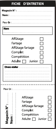 AUTOCOLLANT PLAT
 ENTRETIEN ETIQUETTE 60 x 140 mm