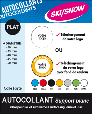 AUTOCOLLANT PLAT DIAM 30mm