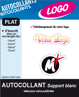 AUTOCOLLANT PLAT RECTANGLE 10cm²