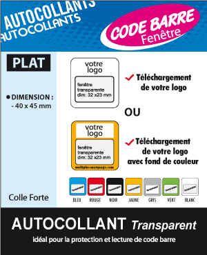 AUTOCOLLANT FENETRE RECTANGLE 40 x 45mm